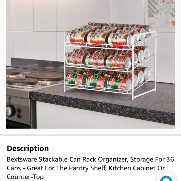 Stackable 3-Tier Can Rack Organizer/Color White/Material Metal - Picture 3 of 8